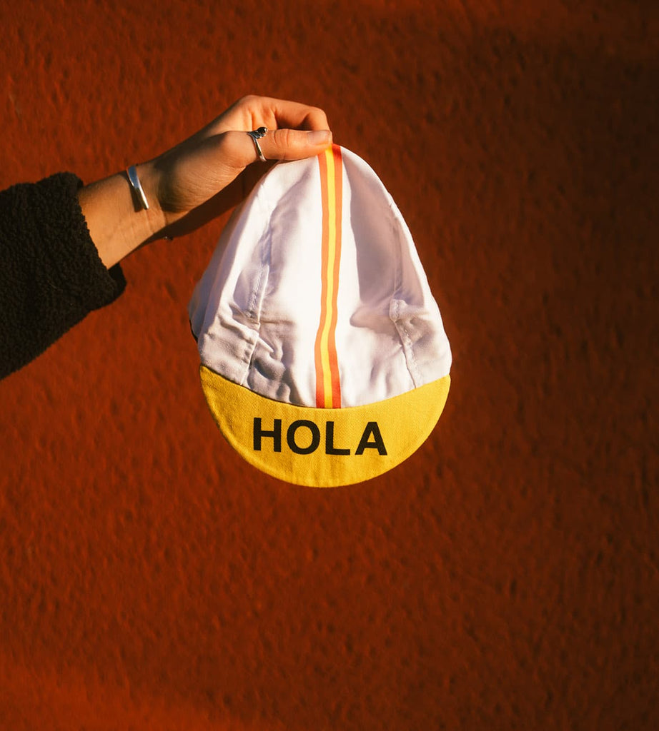 Picture of Hola cycling cap being held up