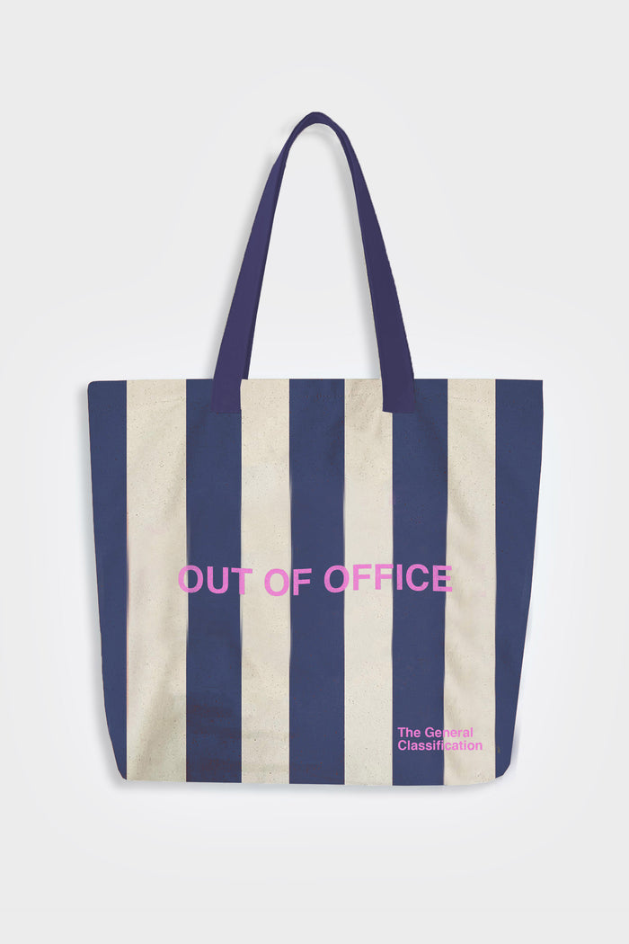 Out of Office 7oz Canvas Tote Bag Stripe Natural & Navy