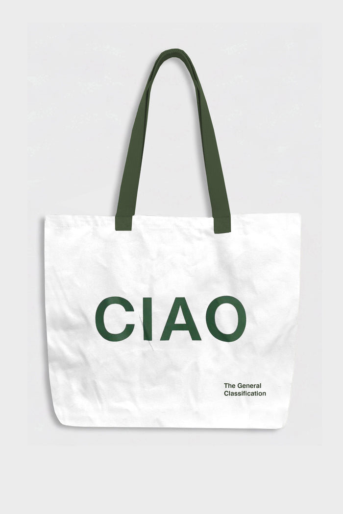 Ciao Oversized 12oz Canvas Tote Dark White